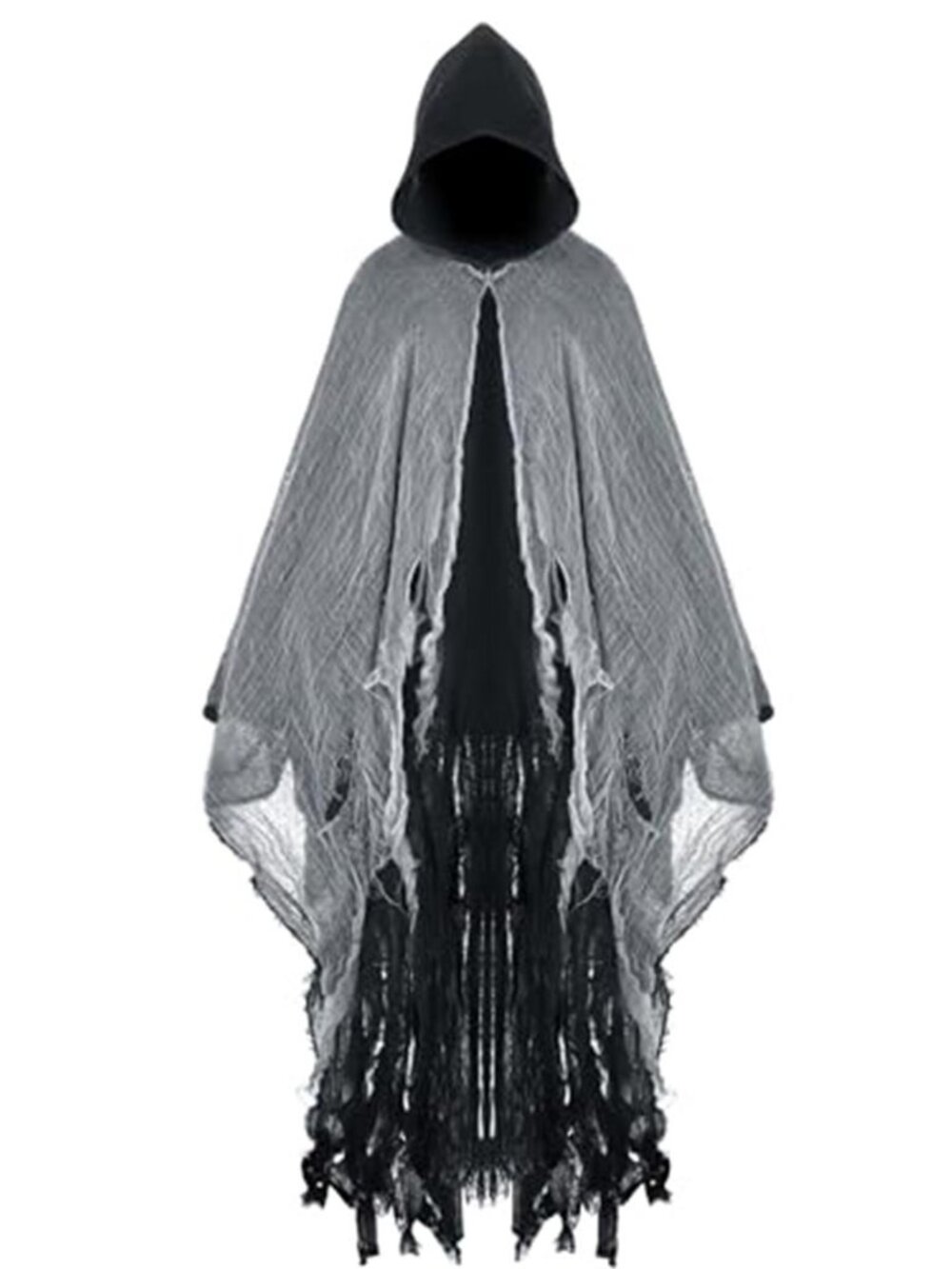 Adults Grim Reaper Costume Cloak Tattered Hooded Halloween Cape